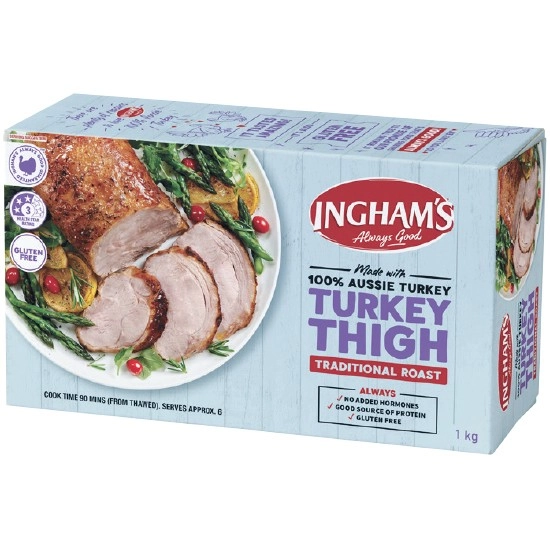 Ingham’s Turkey Thigh Roast 1 kg – From the Freezer