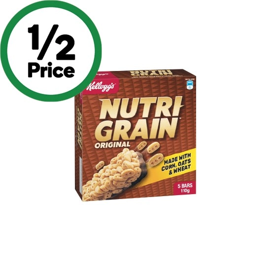 Kellogg’s Nutri-Grain or LCMs Bars 100-110g Pk 5