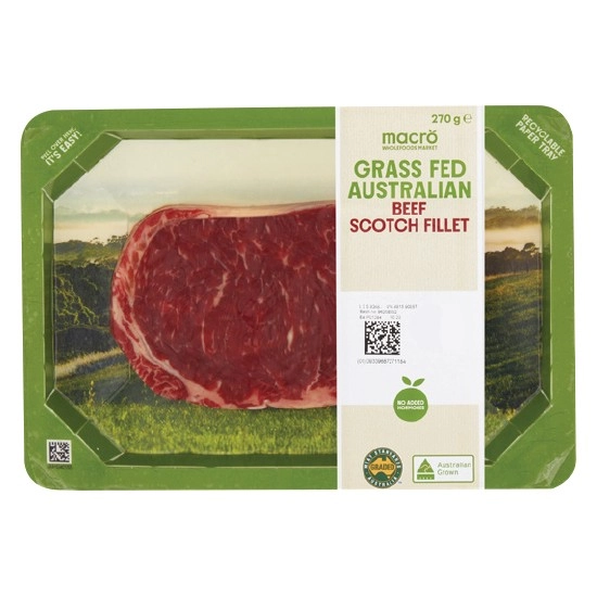 Macro Australian Grass Fed Scotch Fillet 270g