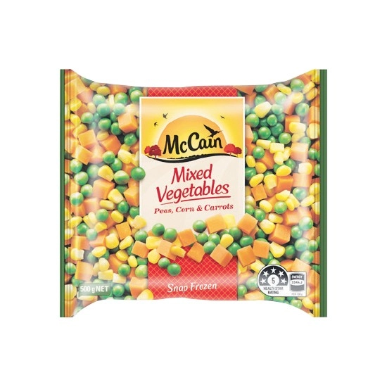 McCain Mixed Vegetables Peas, Corn & Carrots 500g