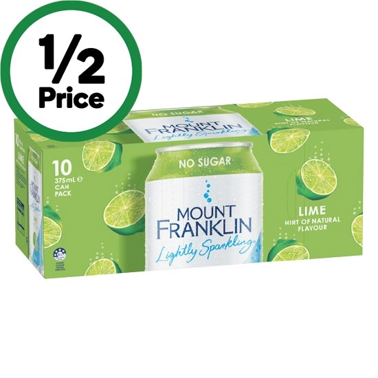 Mount Franklin Lightly Sparkling Water 10 x 375ml