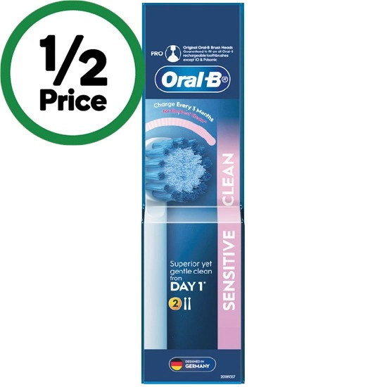 Oral-B Sensitive Clean Electric Toothbrush Refills Pk 2