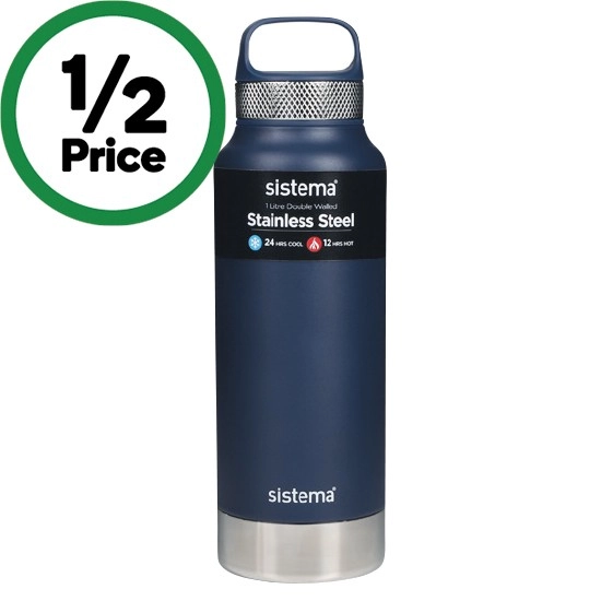 Sistema Stainless Steel Dual Wall Bottle 1 Litre