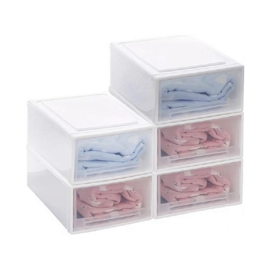 Stackable Organiser Storage Boxes 5 Pack