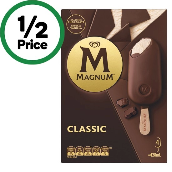 Streets Magnum or Magnum Minis 360-428ml Pk 4-6 – From the Freezer