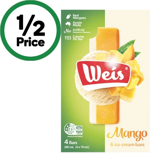 Weis Ice Cream Bars 264-280ml Pk 4-6 – From the Freezer