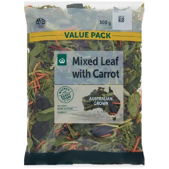 Woolworths Australian Baby Leaf Mix with Carrot 300g Pack