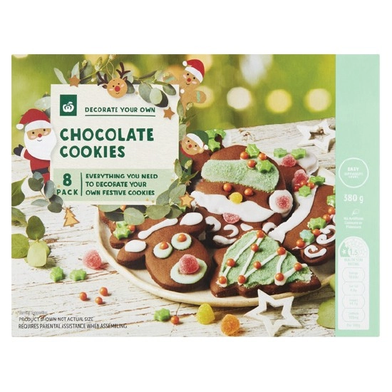 Woolworths DIY Chocolate Cookie Decorating Kit Pk 8