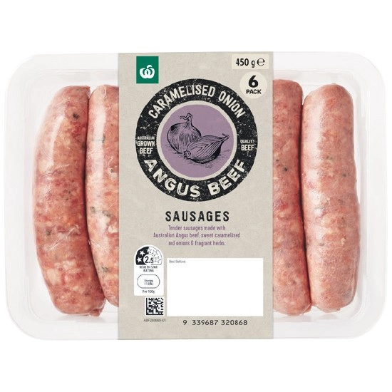 Woolworths Premium Butcher Style Sausage Varieties 450-500g