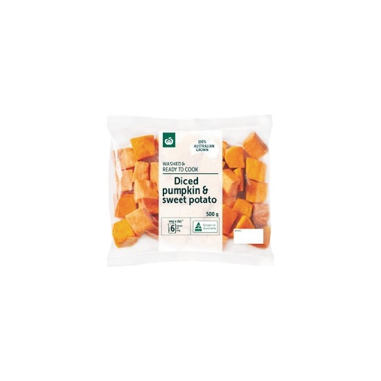 Woolworths Australian Diced Pumpkin & Sweet Potato 500g