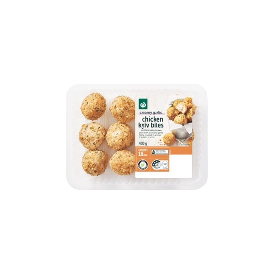 Woolworths Chicken Kyiv Bites With Creamy Garlic Filling 400g Pack