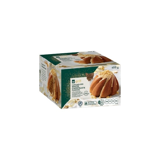 Woolworths Gold Caramelised White Choc & Macadamia Pudding 600g