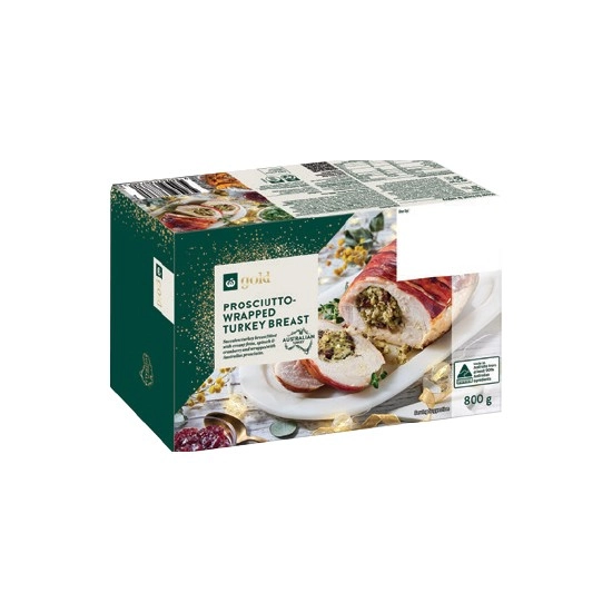 Woolworths Gold Prosciutto Wrapped Turkey Portion 800g