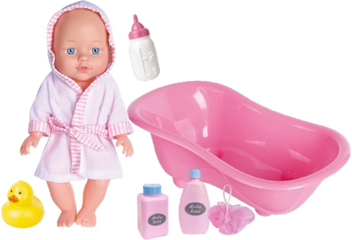 Lunabebe 29cm Baby Doll with Bathtub Playset