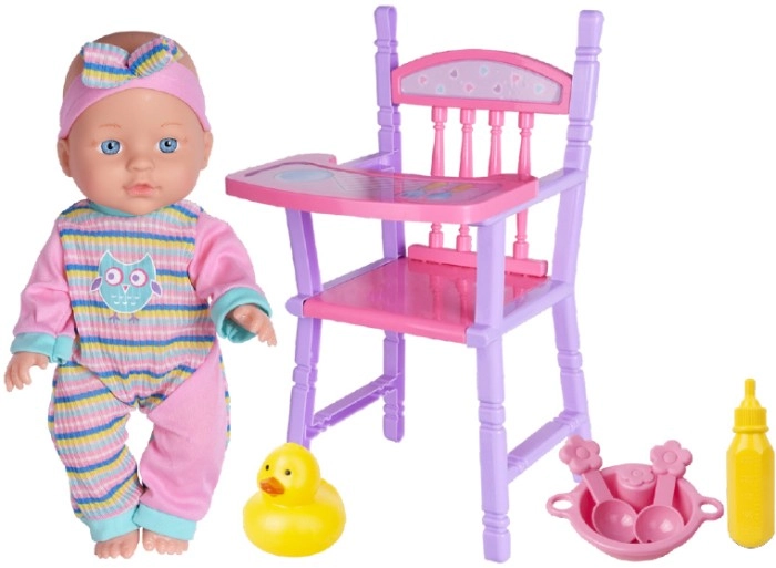 Lunabebe 29cm Baby Doll with Highchair Playset