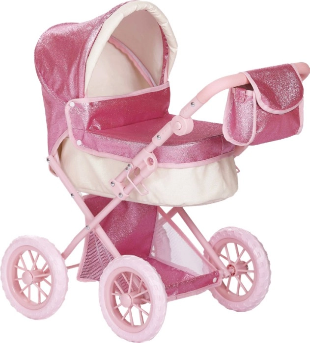 My Loveable Traditional Doll Pram - Pink Glitter