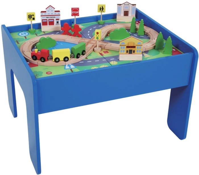 Wonder Co. Play Wooden Train Table 40 Pieces