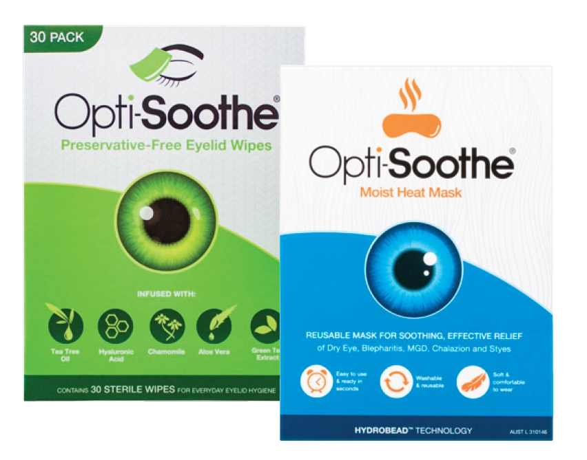 Opti-Soothe Preservative-Free Eyelid Wipes 30 wipes or Eye Heat Therapy Mask