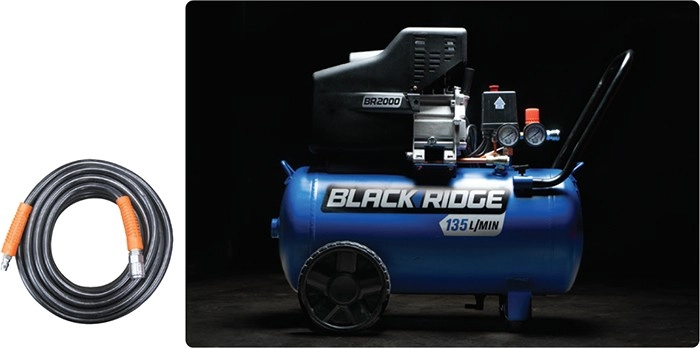 Blackridge 2.5HP Air Compressor & 20m Air Hose Combo