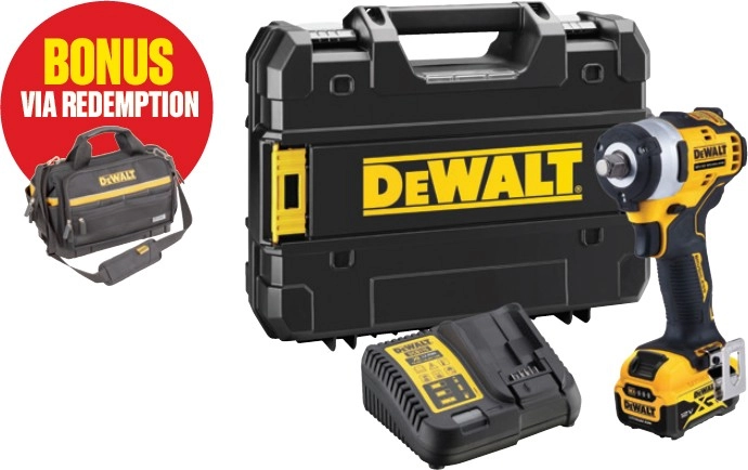 DeWalt 12V 1/2” 340Nm Impact Wrench Kit