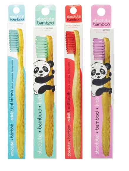 Absolute Bamboo Toothbrush Adult or Kids 1 Pack