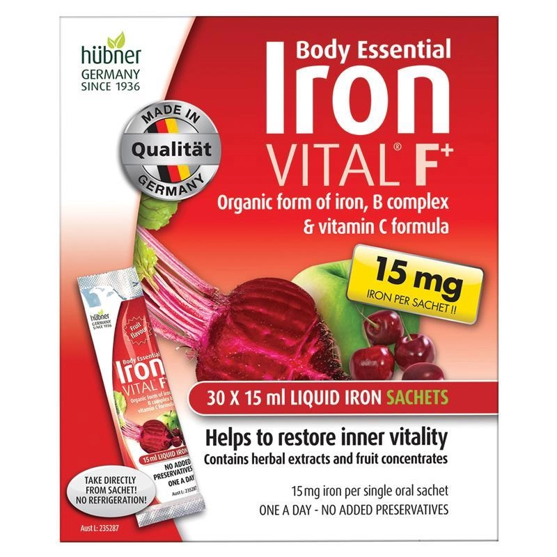 Body Essential Iron Vital F+ 30 x 15ml Liquid Sachets