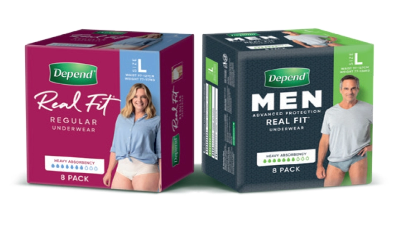 Depend Real Fit Female or Men Real Fit Underwear Large 8 Pack