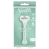 Gillette Venus Deluxe Smooth Sensitive Razor Handle + 2 Blade Refills