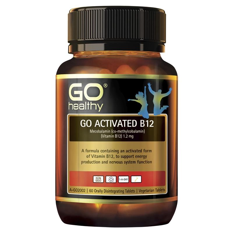 Go Healthy Activated B12 60 Sublingual Vegan Tablets