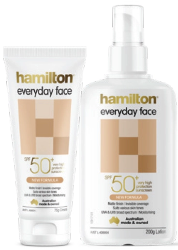 Hamilton Sunscreen SPF 50+ Everyday Face Lotion 75g or 200ml