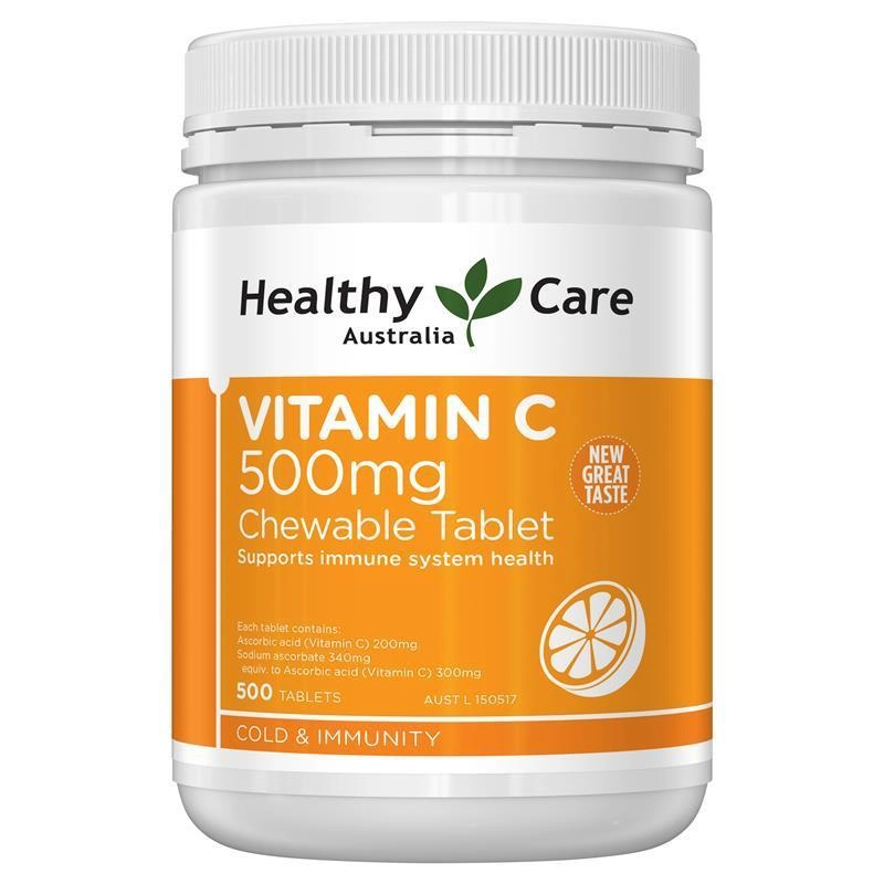 Healthy Care Vitamin C 500mg 500 Chewable Tablets