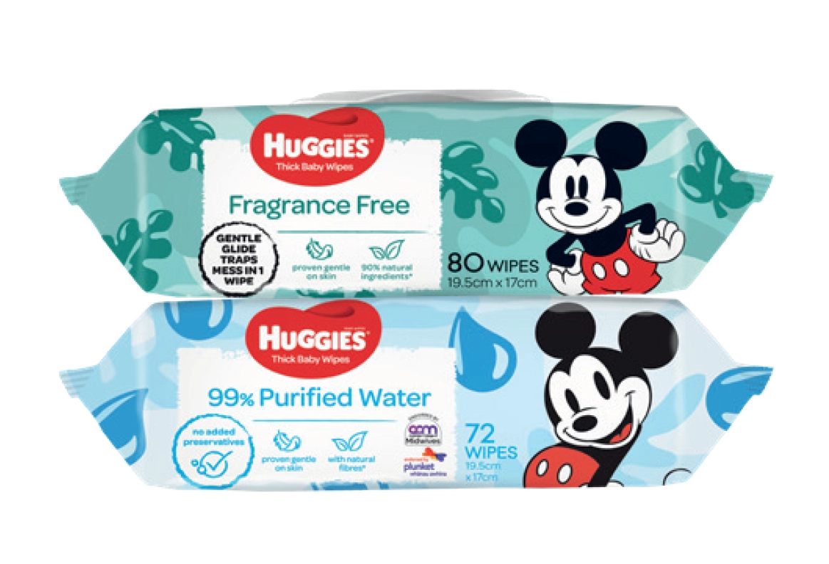 Huggies Fragrance Free Wipes 80 Pack or 99% Purified Water 72 Pack