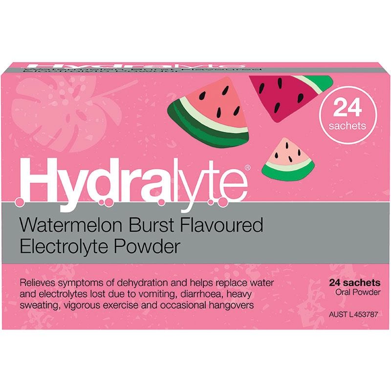 Hydralyte Electrolyte Watermelon Sachets Value Pack 4.9g x 24