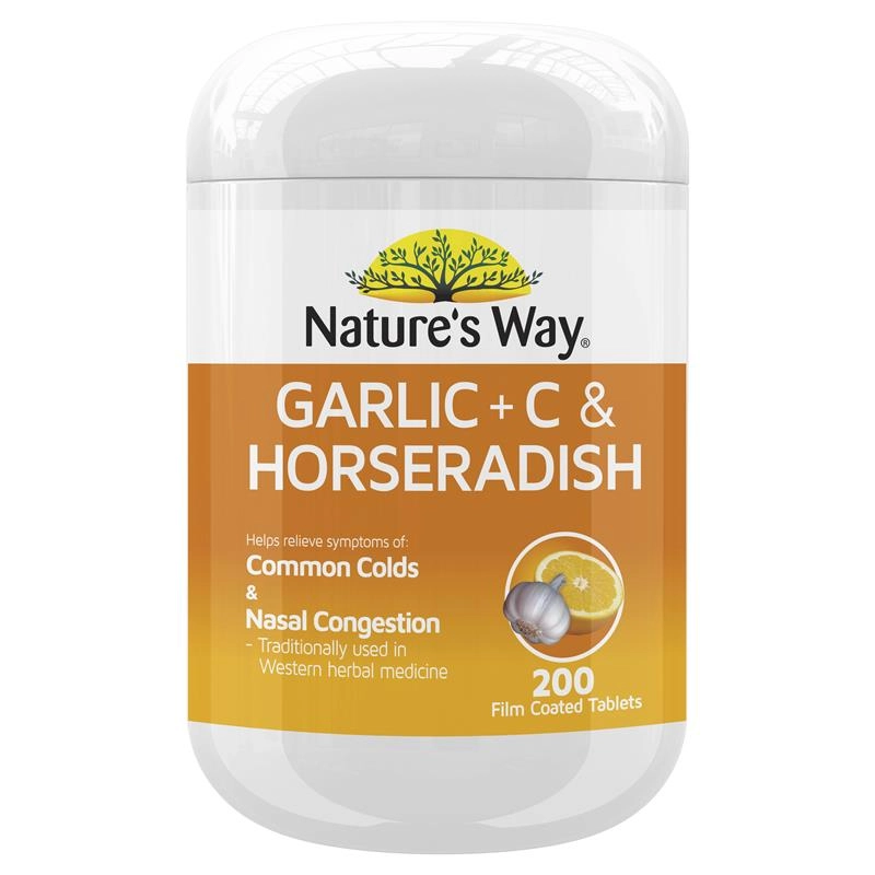 Nature's Way Garlic + C & Horseradish 200 Tablets