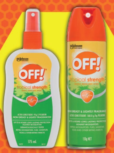 Off! Tropical Strength Insect Repellent Pump 175mL or Spray 150g