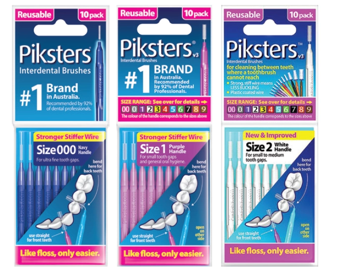 Piksters Interdental Brushes 10 Pack Assorted Sizes