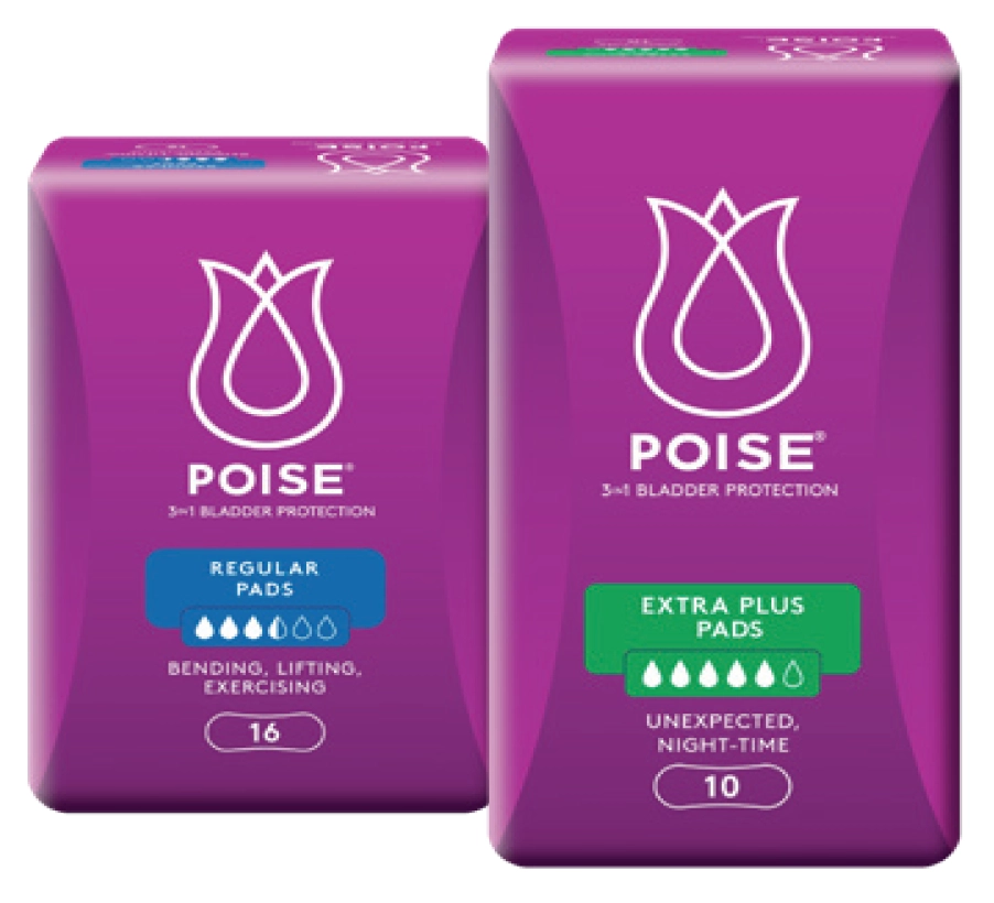 Poise Pads Regular 16 Pack or Extra Plus 10 Pack