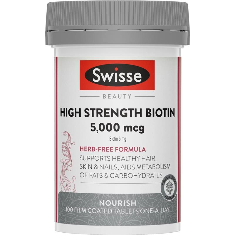 Swisse Beauty High Strength Biotin 5,000mcg 100 Tablets