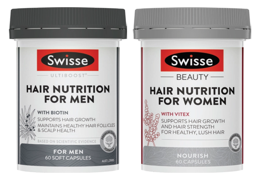 Swisse Ultiboost Hair Nutrition For Men or Women 60 Soft Capsules