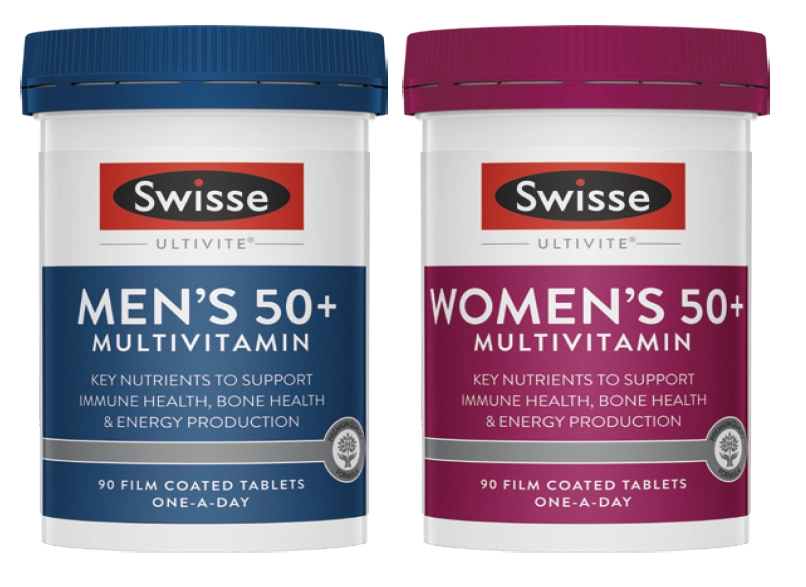 Swisse Ultivite Men’s or Women’s 50+ Multivitamin 90 Tablets