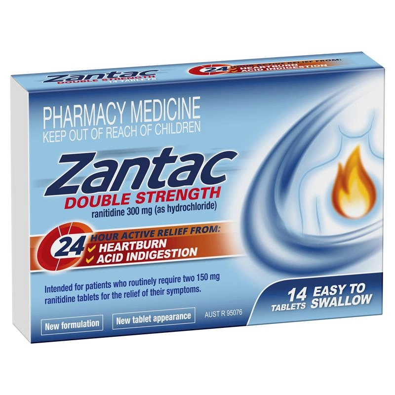 Zantac Double Strength 24 Hour 300mg 14 Tablets