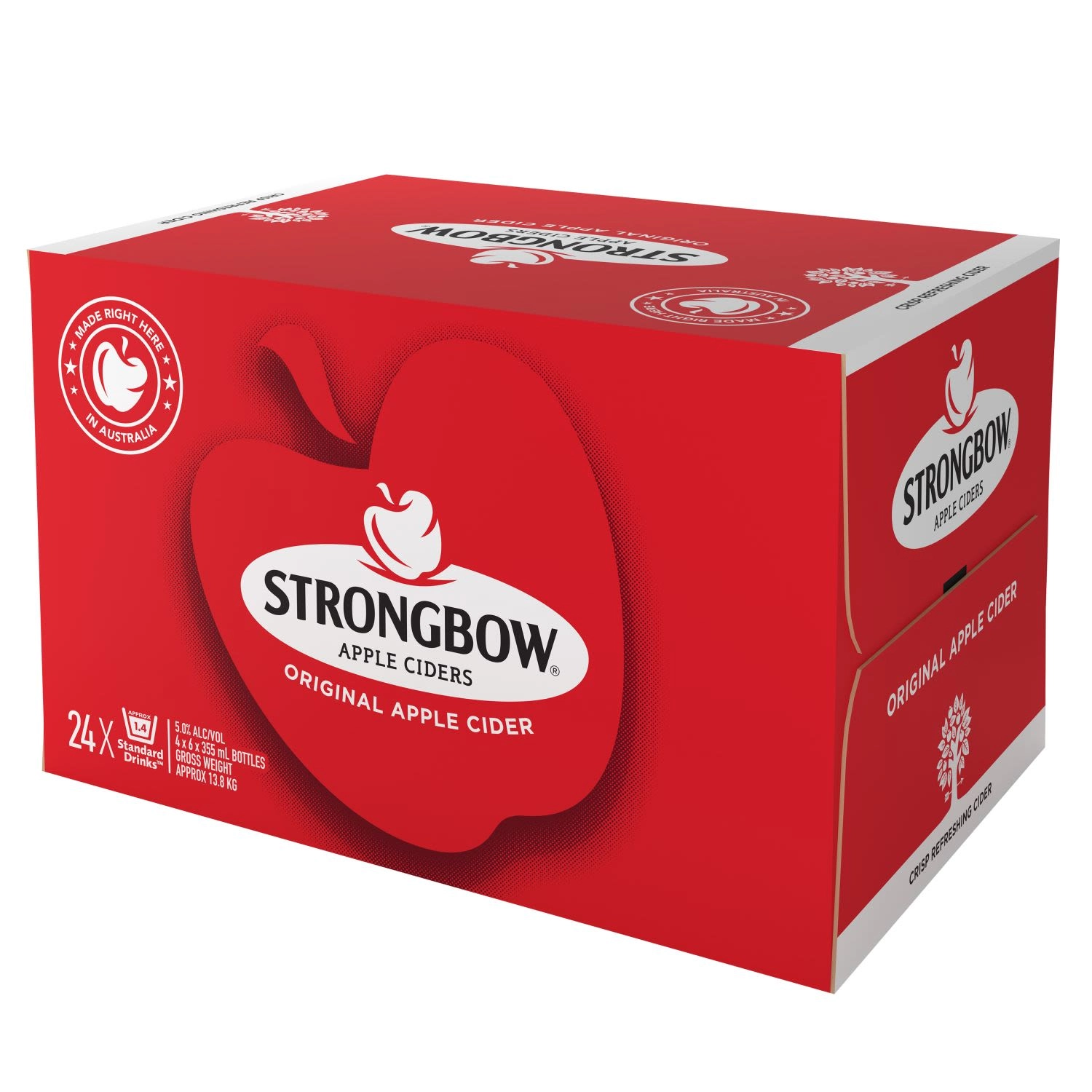 Strongbow Original Cider Bottle 355ml 24 Pack