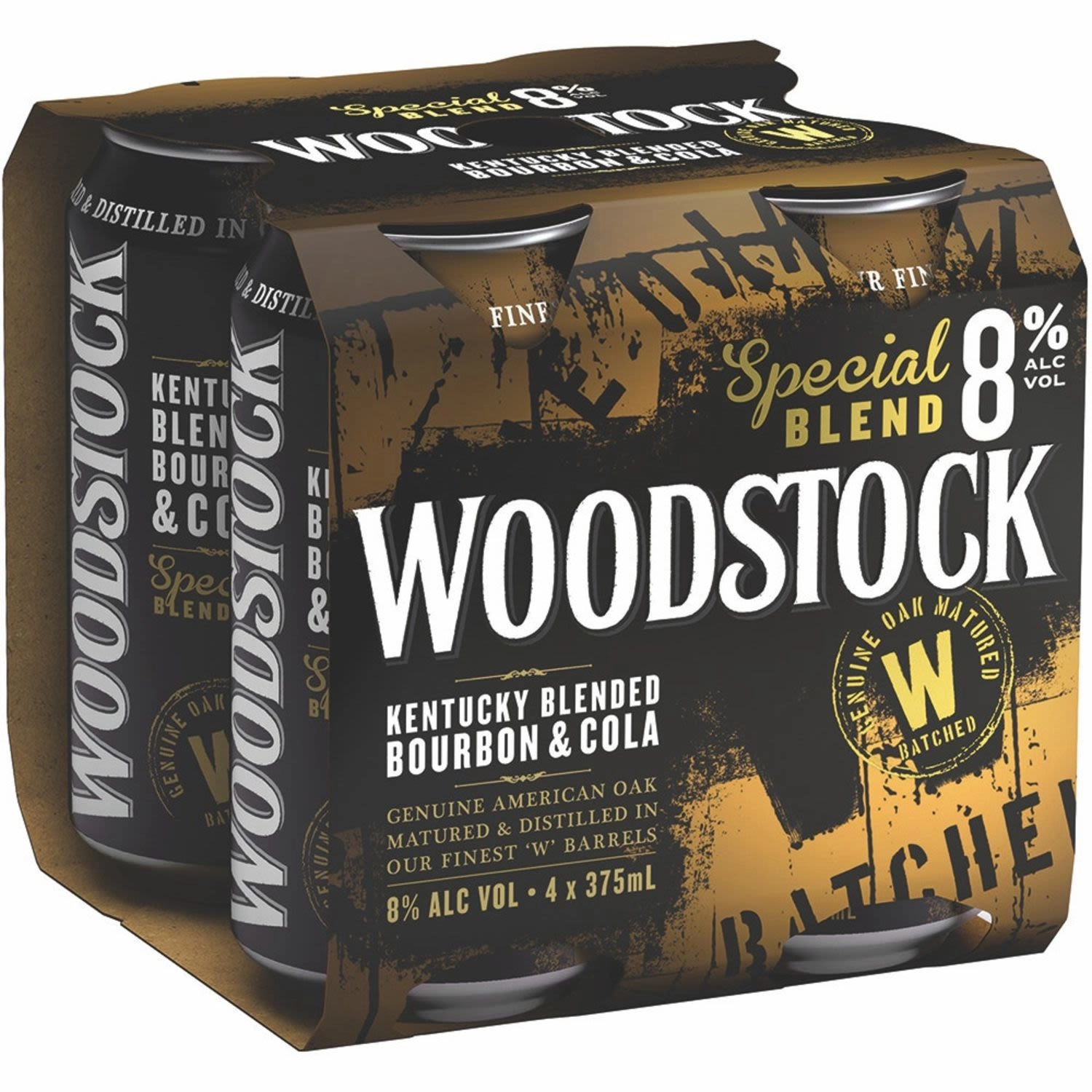 Woodstock Bourbon & Cola 8% Premix Cans 375ml