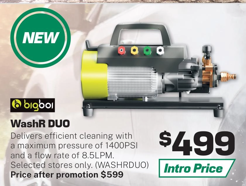 Bigboi WASHRDUO Semi-Commercial 2 Pole Pressure Washer - WASHRDUO