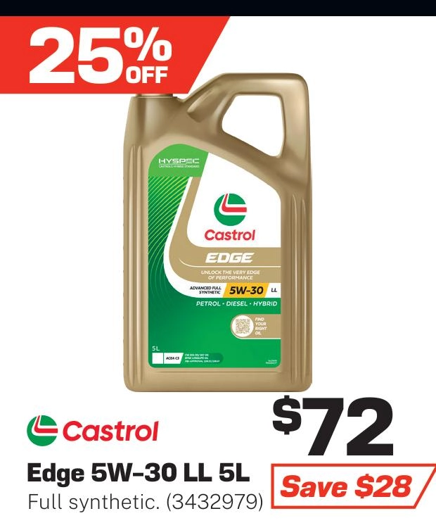 Castrol EDGE 5W-30 Engine Oil LL 5L - 3432979