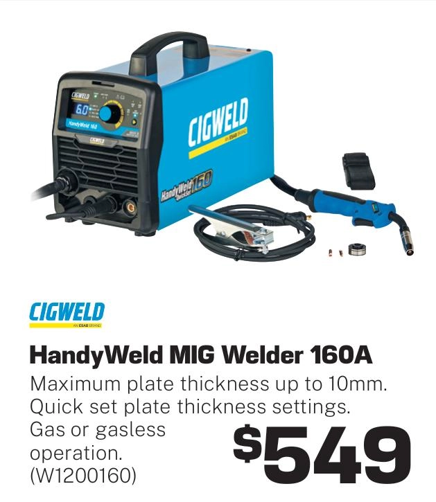 Cigweld HandyWeld 160 MIG Welder - W1200160