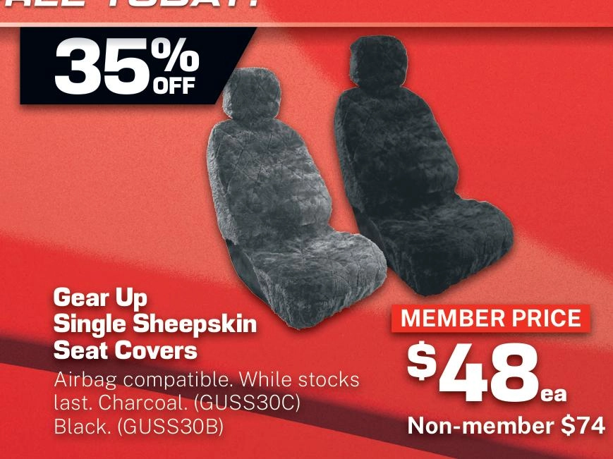 Gear Up Single Sheepskin Seat Covers