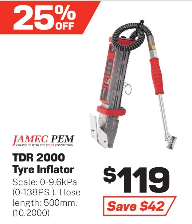 Jamec Pem Tyre Inflator TDR2000 - 10.2000