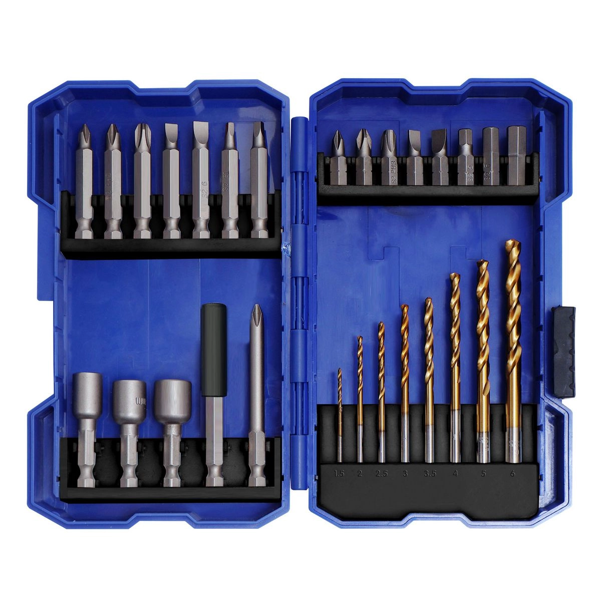 Mechpro Blue 28 Piece Drill & Bit Set with Case