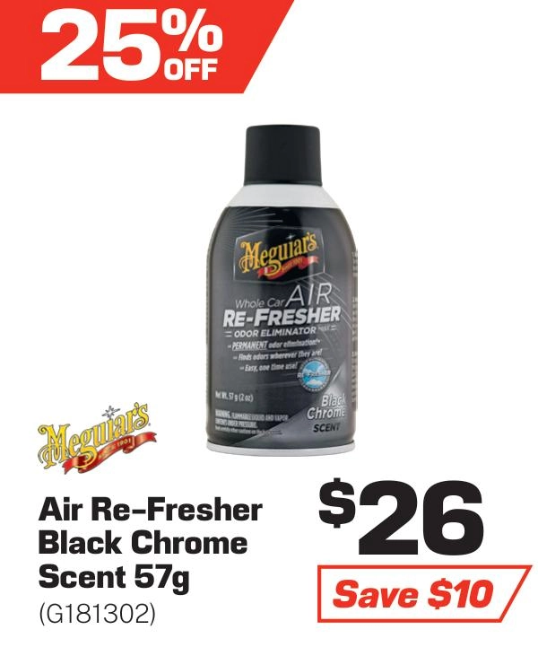 Meguiar's Car Air Freshener - Air Re-Fresher Black Chrome Scent - G181302